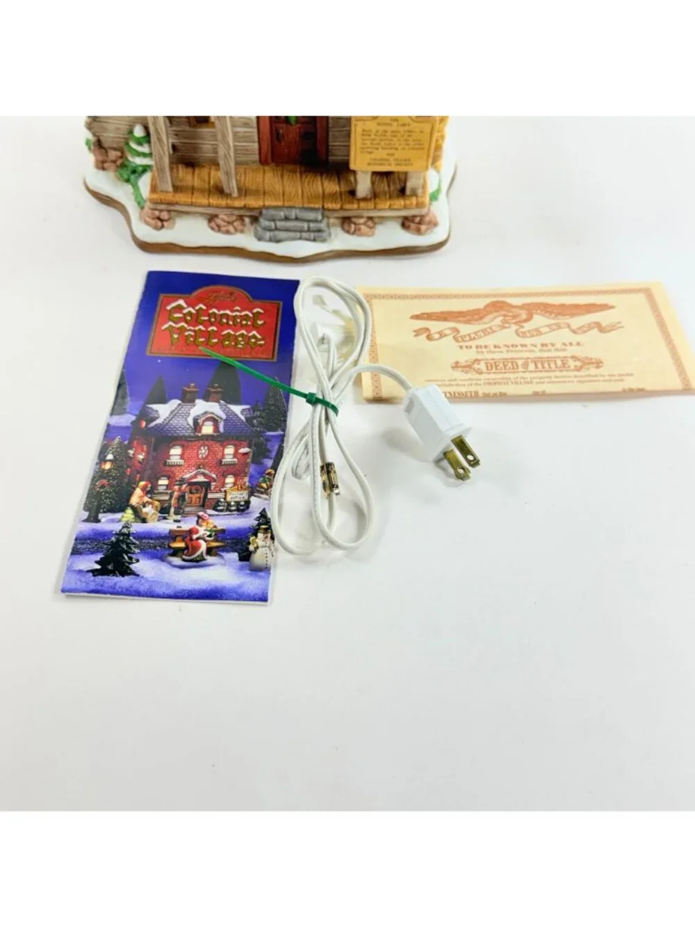 Lefton 1994 Colonial Christmas Village Notfel Cabin Christmas Village
